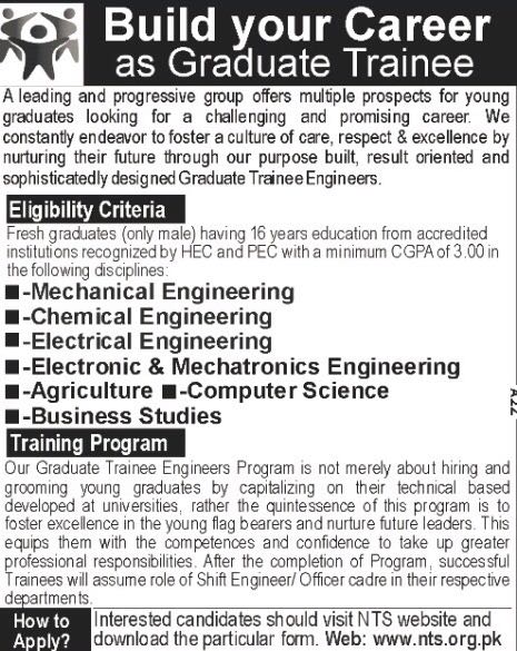 Graduate Trainee Program Jobs NTS Application form 2017