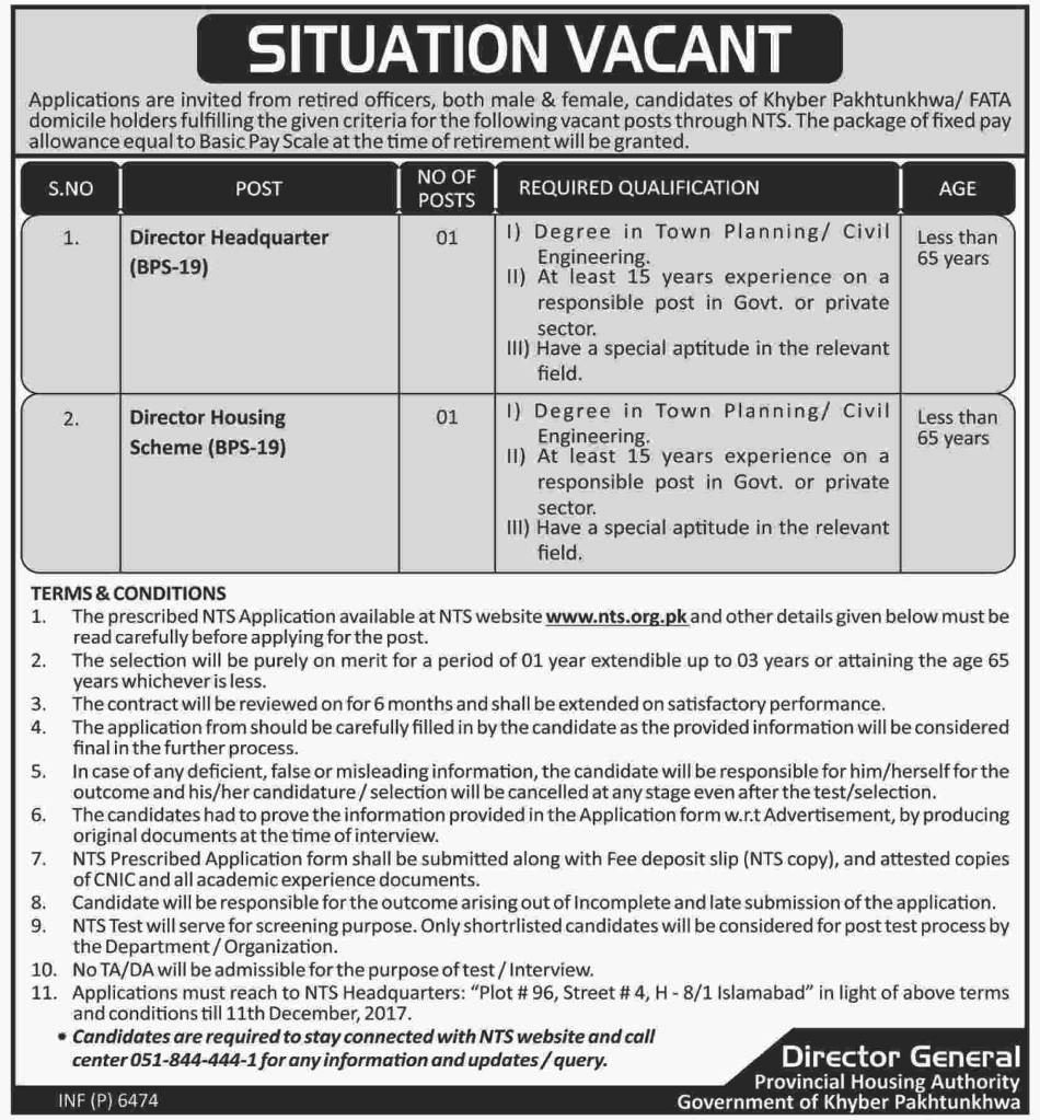 KPK Provincial Housing Authority NTS Jobs Roll Number Slips Results 2022