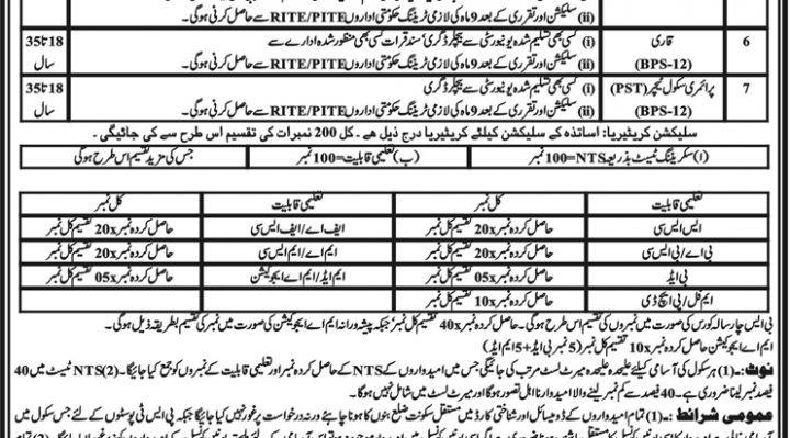 Elementary & Secondary Education Bannu NTS Jobs Results 2018