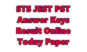 STS JEST Answer Keys Result 2024 Today Paper