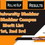 Thal University UOS Bhakkar Campus Merit List 2023 1st, 2nd 3rd