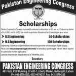 Pakistan Engineering Congress Scholarship 2023