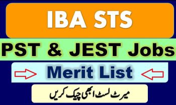 STS Merit List 2024 PST, JEST UC Wise Sindh PDF Download