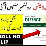 MOD Ministry of Defence Roll No Slip Download 2022